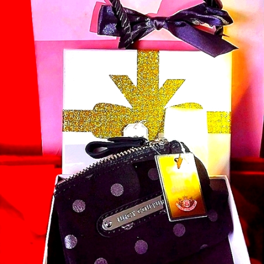Juicy Holidays ✨ SILVER Polka Dot Suede Leather Wa - Picture 13 of 13